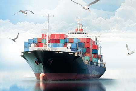 Transportation Ocean Cargo Ship at Sea